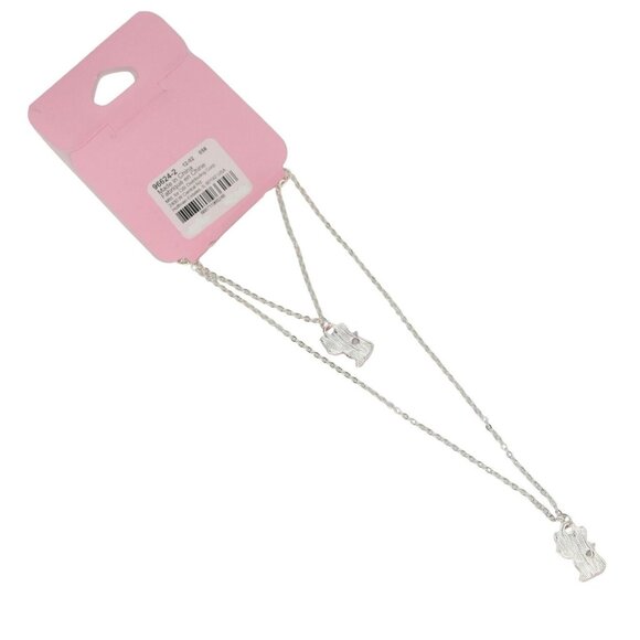 Claires Club Kitten Jewelry Set Necklace Bracelet Ring Silver Tone Pink - Picture 4 of 4